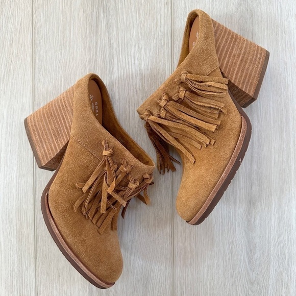 Kork-Ease Charley Suede Leather Fringe Clog Mule 6.5 - Picture 1 of 10